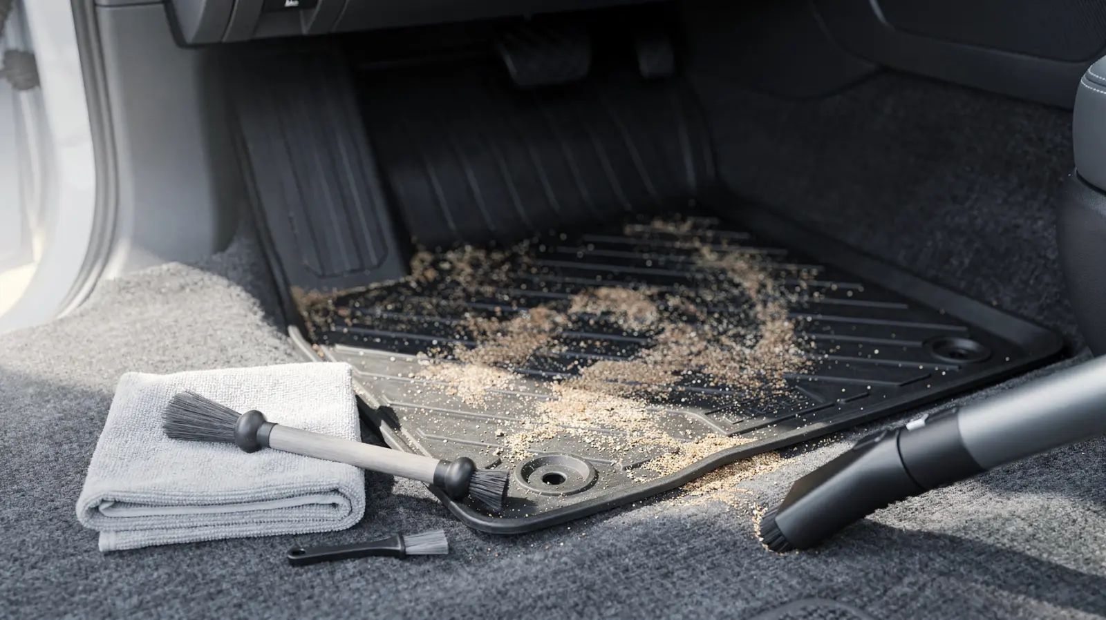 Fußraum im Auto reinigen: Schmutz, Sand und Flecken richtig entfernen